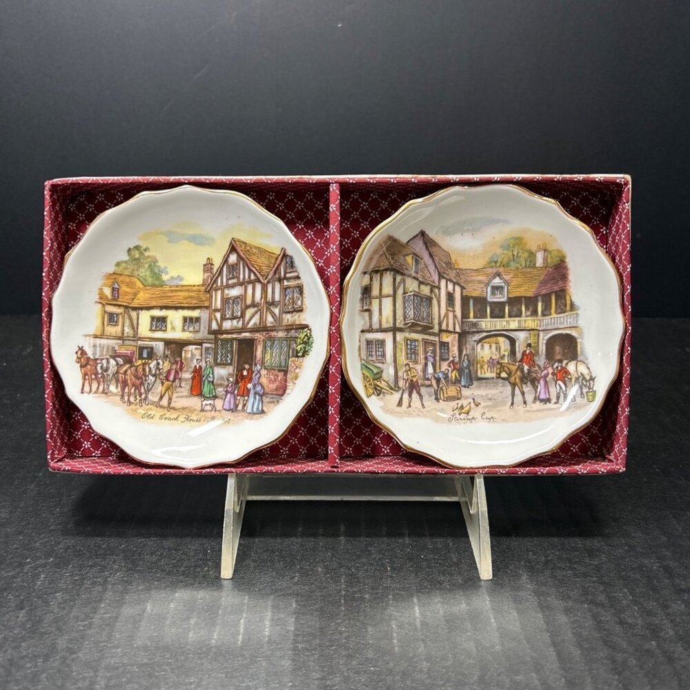 Vintage Tuscan Fine English Bone China Decorative Plates 4'' England - Set Of 2